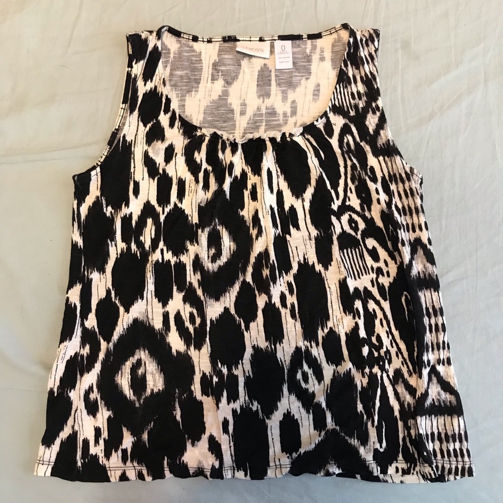 Cute Chico’s size 0 black and white tank top